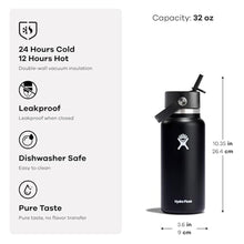 Load image into Gallery viewer, Hydro Flask Water Bottle - Insulated Stainless Steel - Wide Mouth Flex Straw Lid, Non Spill, Leakproof and Refillable in 40 Oz Agave_7569
