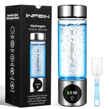 Load image into Gallery viewer, Hydrogen Water Bottle, 3000PPB Portable Hydrogen Water Ionizer Machine, Rechargeable Hydrogen Water Bottle Generator with SPE &amp; PEM Tech, Hydrogen Water Cup for Gym Office Home Travel, SilverCylindrical_1
