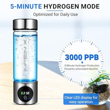 Load image into Gallery viewer, Hydrogen Water Bottle, 3000PPB Portable Hydrogen Water Ionizer Machine, Rechargeable Hydrogen Water Bottle Generator with SPE &amp; PEM Tech, Hydrogen Water Cup for Gym Office Home Travel, SilverCylindrical_333
