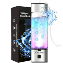 Load image into Gallery viewer, Hydrogen Water Bottle Generator - 2026 Hydrogen Water Machine - 6000 PPB SPE/PEM Tech Glass Hydrohealth Water Bottle for Kidney Health Hydrogen Bottle Gift for Family &amp; Friends (Button/Sliver), Silver_1
