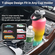 Load image into Gallery viewer, HYDROWION Stainless Steel Water Bottle, 32oz Tumbler Water Flask W/Straw Lid, Spout Lid and Flex Cap, Insulated Water Bottle (Cold for 48 Hrs,Hot for 24 Hrs) Fit in Any Car Cupholder,White&amp;Purple, WhitePurple_6807
