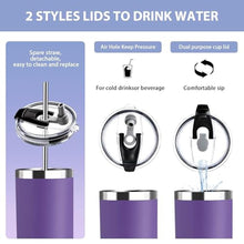 Load image into Gallery viewer, HYDROWION Triple-Insulated Tumblers - Stainless Steel with Lid and Straw, 20 oz Water Bottle, Stainless Steel Cups, Coffee Travel Mug for Home &amp; Office Violet_5953
