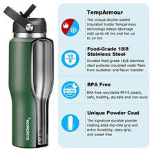 Load image into Gallery viewer, HYDROWION Water Bottle Insulated,32oz Water Bottles Straw Lid, Spout Lid and Flex Cap, Tumbler Flask (Cold for 48 Hrs, Hot for 24 Hrs), Leakproof Travel Thermo Mug, Fit Any Car Cupholder, Olive_6825
