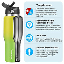 Load image into Gallery viewer, HYDROWION Water Bottle Stainless Steel,Vacuum Insulated Leak Proof Tumbler 32oz with Straw Lid, Spout Lid and Flex Cap(Cold for 48 Hrs, Hot for 24 Hrs), Fit in Any Car Cup Holder, Yellow&amp;Green, YellowGreen_6826
