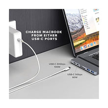 Load image into Gallery viewer, HyperDrive Duo 7-in-2 MacBook USB C Hub for Mac w/Dual Ports, 4K60Hz HDMI, 40Gbps USB-C 100W Power Delivery, USB-A, SD/MicroSD, Magnetic Mount (Silver)_6643
