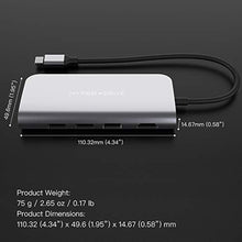 Load image into Gallery viewer, HyperDrive USB C Hub - 9-in-1 USB Hub for Laptop w/ 4K HDMI, Ethernet, 3.0 USB-A, USB C PD, MicroSD/SD, Audio Jack - Compatible with iPad, MacBook, Chromebook, Windows - Siver, Silver_885
