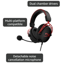 Load image into Gallery viewer, HyperX Cloud Alpha - Gaming Headset, Dual Chamber Drivers, Legendary Comfort, Aluminum Frame, Detachable Microphone, Works on PC, PS4, PS5, Xbox One, Xbox Series X|S, Nintendo Switch and Mobile Red_8647
