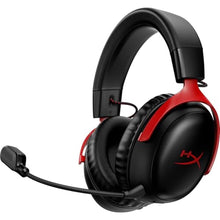 Load image into Gallery viewer, HyperX Cloud III Wireless Gaming Headset for PC, PS5, PS4, up to 120-hour Battery, 2.4GHz Wireless, Spatial Audio, 53mm Angled Drivers, Memory Foam, Durable Frame, 10mm Microphone, Black/Red, BlackRed_1
