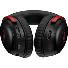 Load image into Gallery viewer, HyperX Cloud III Wireless Gaming Headset for PC, PS5, PS4, up to 120-hour Battery, 2.4GHz Wireless, Spatial Audio, 53mm Angled Drivers, Memory Foam, Durable Frame, 10mm Microphone, Black/Red, BlackRed_8378
