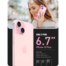 Load image into Gallery viewer, i-Blason Ares Mag for iPhone 15 Plus Case with Built-in Screen Protector [MagSafe Compatible] Full-Body Rugged Anti-Slip Clear Protective Cute Magnetic Phone Case for iPhone 15 Plus 6.7'', Pink_7523

