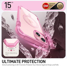 Load image into Gallery viewer, i-Blason Ares Mag for iPhone 15 Plus Case with Built-in Screen Protector [MagSafe Compatible] Full-Body Rugged Anti-Slip Clear Protective Cute Magnetic Phone Case for iPhone 15 Plus 6.7'', Pink_7525

