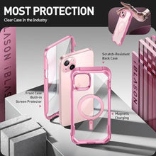Load image into Gallery viewer, i-Blason Ares Mag for iPhone 15 Plus Case with Built-in Screen Protector [MagSafe Compatible] Full-Body Rugged Anti-Slip Clear Protective Cute Magnetic Phone Case for iPhone 15 Plus 6.7'', Pink_7526

