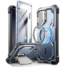 Load image into Gallery viewer, i-Blason Armorbox for Samsung Galaxy S24 Ultra Case MagSafe with Camera Cover Stand [Support Wireless Charger] 360 Full-Body Case with Screen Protector &amp; Kickstand Phone Case for S24 Ultra, Blue_1
