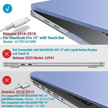 Load image into Gallery viewer, IBENZER Compatible with MacBook Pro 15 Inch Case 2019 2018 2017 2016 A1990 A1707, Plastic Hard Shell Case with Keyboard Cover for Mac Pro 15 Touch Bar, Serenity Blue, T15SRL+1A, SerenityBlue_8046
