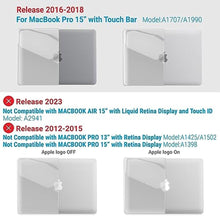 Load image into Gallery viewer, IBENZER Compatible with MacBook Pro 15 Inch Case 2019 2018 2017 2016 A1990 A1707, Plastic Hard Shell Case with Keyboard Cover for Mac Pro 15 Touch Bar, Crystal Clear, T15CYCL+1B, CrystalClear_8059
