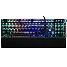 Load image into Gallery viewer, iBUYPOWER MEK 3 LT Mechanical Gaming Keyboard with Clicky Blue Switches, Aluminum Top Surface, Full Sized Keyboard, 104 Keys Low-Profile, Double Injection Keycaps, Braided USB_2079
