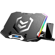 Load image into Gallery viewer, ICE COOREL Gaming Laptop Cooling Pad 15-17.3 Inch, Laptop Fan with 6 RGB Cooling Fans, Laptop Cooling Stand with 6 Height Adjustable, Laptop Cooler with LCD Screen, 2 USB Ports, Phone Stand, Black_1
