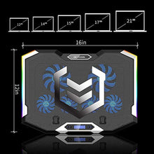 Load image into Gallery viewer, ICE COOREL Gaming Laptop Cooling Pad 15-17.3 Inch, Laptop Fan with 6 RGB Cooling Fans, Laptop Cooling Stand with 6 Height Adjustable, Laptop Cooler with LCD Screen, 2 USB Ports, Phone Stand, Black_6500
