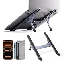 Load image into Gallery viewer, ICE COOREL Portable Laptop Stand, Foldable Laptop Riser for Desk, 6-Level Adjustable Ergonomic Computer Stand, Premium Aluminum Alloy Notebook Holder Compatible with 10-17 Inch Laptops &amp; Tablets, GREY_1
