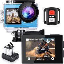 Load image into Gallery viewer, icefox Action Camera 4K 20MP 5X Zoom 98FT Waterproof Underwater i8 WiFi, Blue_1
