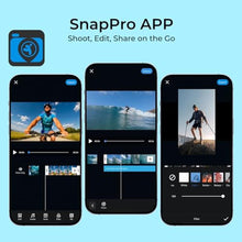 Load image into Gallery viewer, icefox i7 Action Camera 4K 60FPS 30MP with 2X 2150mAh Batteries, Underwater Camera with 5X Zoom, EIS, Powered by Snappro App,Support Video&amp;Photo Editing,Waterproof, WiFi Remote Control, Black_175
