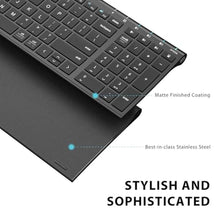 Load image into Gallery viewer, iClever BK10 Bluetooth Keyboard, Multi Device Keyboard Rechargeable Bluetooth 5.1 with Number Pad Ergonomic Design Full Size Stable Connection Wireless Keyboard for Mac OS, Android, Windows_3350
