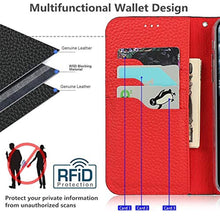 Load image into Gallery viewer, iCoverCase Compatible with iPhone 15 Pro Max Wallet Case, RFID Blocking Genuine Leather Magnetic Case with Wrist Strap and Card Slots Kickstand Feature Flip Cover Case 6.7 Inch (Black), ABlack_1169
