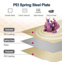 Load image into Gallery viewer, IdeaFormer-3D Centauri Carbon PEI Build Plate 260x271mm, Double Sided Textured PEI Spring Steel Sheet Plate for Elegoo Centauri Carbon, Centauri Carbon 2 3D Printer, TexturedGoldPEIDoubleSided_1925
