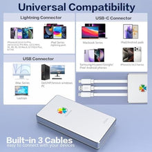 Load image into Gallery viewer, iDiskk APPL-e Certified 2TB External Hard Drive for iPhone iPad Android Phones MacBook Computer, Auto Backup Photos Videos Files Photo Storage for iPhone 17/16/15/14/13/12, Silver_7669
