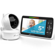 Load image into Gallery viewer, iFamily Baby Monitor,5" Screen with 30Hrs Battery Life,Remote Pan-Tilt-Zoom, black_1
