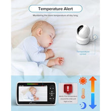 Load image into Gallery viewer, iFamily Baby Monitor,5" Screen with 30Hrs Battery Life,Remote Pan-Tilt-Zoom, black_1186
