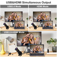 Load image into Gallery viewer, IFWATER 4K 60fps High Speed Camera, USB 3.0 &amp; HDMI Simultaneous Output, 5-50mm 10X Manual Zoom Lens, Plug and Play for Industrial Close-Up, Microscopy &amp; Telescopic Imaging, Black_1281
