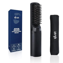 Load image into Gallery viewer, IHHAIR Premium Beard Mini Straightener Brush, Professional Straightener Brush for Men, Rechargeable 6400 mAh Straightening Tool Heated Comb, for Short &amp; Long Beards for Home and Travel, Black_1
