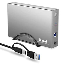 Load image into Gallery viewer, ikuai Hard Drive Enclosure 3.5" Aluminum USB 3.0 / USB C to SATA Hard Drive Dock Case for 3.5 inch Internal HDD &amp; SSD up to 20TB, spacegrey_1

