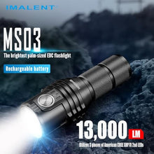 Load image into Gallery viewer, IMALENT MS03 Rechargeable EDC Flashlight, Compact 13000 Lumens LED Flashlight with USB-C Charging, High Output Pocket Flashlight for Outdoor Camping Emergency and Everyday Carry (Warm Light), WarmLight_8232
