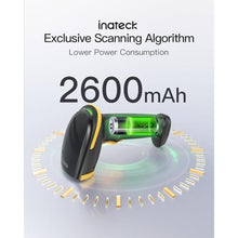 Load image into Gallery viewer, Inateck 2D Barcode Scanner with Intelligent Stand, Wireless QR Code Scanner, Handheld Scanner with APP and SDK, 2D Imager with 2600mAh Battery, BCST-35, Black_80
