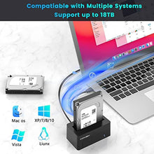 Load image into Gallery viewer, INDMEM SAS to USB 3.0 Adapter, SAS/SATA Hard Drive Enclosure Reader Converter Docking Station for 2.5/3.5 inch Server HDD SSD with 12V/2A Power Adapter,Support up to 24TB(New Upgrade), Black_8623
