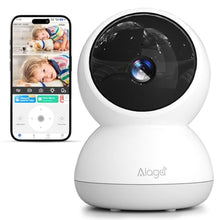 Load image into Gallery viewer, Indoor Camera, 3K HD Indoor Security Camera, 360 Pan/Tilt Pet Camera, 2-Way Audio, Siren, Night Vision, Baby/Pet Monitor with Phone App 2.4G and 5G WiFi, Compatible Alexa and Google Assistant, White_1
