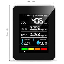 Load image into Gallery viewer, Indoor CO2 Detector Air Quality Monitor Carbon Dioxide Meter 5 in 1 HCHO TVOC Temperature Humidity Tester for Travel Home Grow Room_1862
