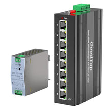 Load image into Gallery viewer, Industrial 8 Port Gigabit Switch Unmanaged, with 15W Power Supply,DIN-Rail_1
