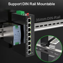 Load image into Gallery viewer, Industrial 8 Port Gigabit Switch Unmanaged, with 15W Power Supply,DIN-Rail_6356

