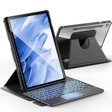 Load image into Gallery viewer, INFILAND for Samsung Galaxy Tab S9/S9 FE 5g Case with Keyboard [High Precision Trackpad &amp; 7 Color Backlit &amp; S Pen Holder], Detachable Wireless Keyboard Case with 360 Degree Rotating Stand, Black_1
