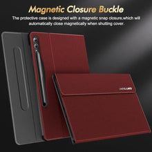 Load image into Gallery viewer, INFILAND Galaxy Tab S10+ Plus 2024/ S9+ Plus/ S9 FE Plus Case, Multi-Angle Stand Cover Compatible with Samsung Tab S10 Plus/ S9 Plus/S9 FE Plus 12.4 Inch [Auto Wake/Sleep], Dark Red, DarkRed_7559
