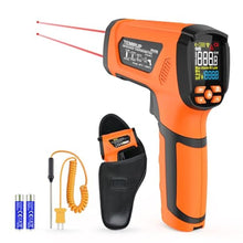 Load image into Gallery viewer, Infrared Thermometer Temperature Gun, -40-3632, High Temp Thermometer with Thermocouple Probe, Non-Contact 50:1 Pyrometer Dual Laser Thermometer Gun for Engine, Kiln, Forging, Industrial, OrangeFFC_1
