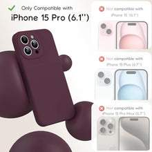 Load image into Gallery viewer, INGIDO Designed for iPhone 15 Pro Case 6.1 inch, Liquid Silicone Case with Camera Protection with Microfiber Lining Shockproof Phone Case Cover for iPhone 15 Pro (2023), Midnight Blue_7431
