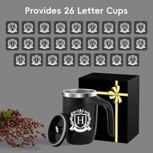 Load image into Gallery viewer, Initial Magnetic Stirring Coffee Mug Stainless Travel Cup Best Grandpa Grandfather Elder Men Happy Birthday Father Day First Time Great Papaw Peepaw Pawpaw Granddad Christmas Cool Meaningful Gifts,H, Black_5627
