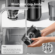 Load image into Gallery viewer, Initial Magnetic Stirring Coffee Mug Stainless Travel Cup Coworker Friends Neighbor Farewell Go Moving Away Leaving Goodbye Basic Training Job Promotion House Warming New Home Thanksgiving Men Gifts,X, Black_5660
