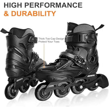 Load image into Gallery viewer, Inline Skates for Women Men, Outdoor Street Blades Roller Adult Male Female, Professional Fitness Roller Skates Blades for Unisex (Black) Men9.5/Women10.5/28.5cm_251
