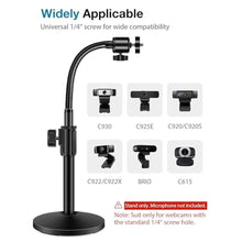 Load image into Gallery viewer, InnoGear Webcam Stand for Desk, Camera Stand Mount Gooseneck Arm for Logitech Webcam C922 C930e C920S C920 C615 C960 C920x BRIO 4K NexiGo N60, Phone Mount, Right Light, GoPro with 1/4" Thread, Black_5086
