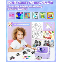 Load image into Gallery viewer, Instant Print Camera for Kids, Christmas Birthday Gifts for Girls Boys, Kids Camera Instant Print with Dual Cameras 1080P Digital Camera Toys for 4 5 6 7 8 9 10 Year Old Girl with 32GB SD Card-Purple_6282
